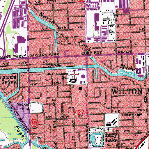 Topographic Map of Saint Clements School, FL