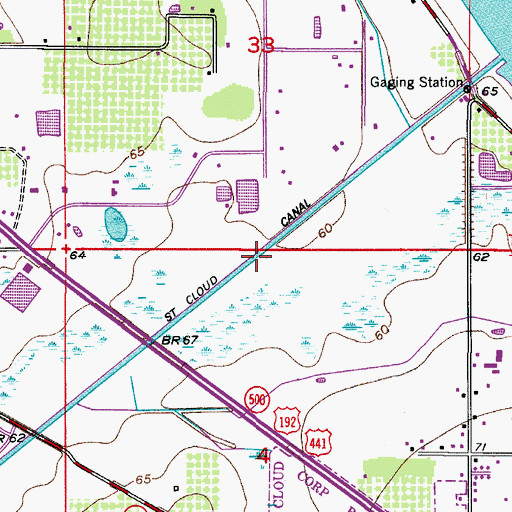 Topographic Map of Saint Cloud Canal, FL