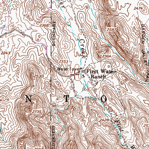 Topographic Map of First Water Ranch, AZ