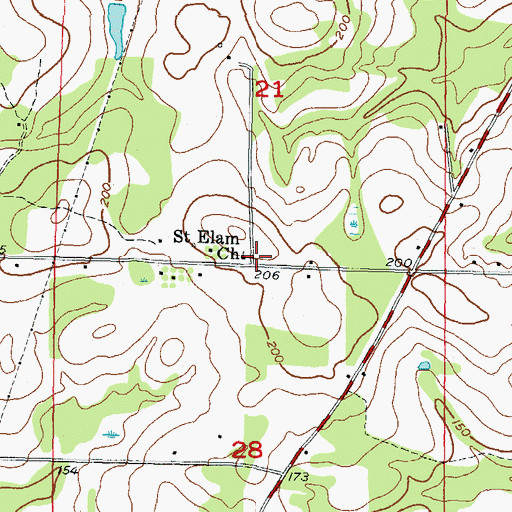 Topographic Map of Saint Elam Church, FL