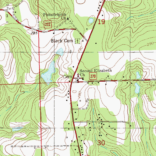 Topographic Map of Saint Elizabeth Church, FL