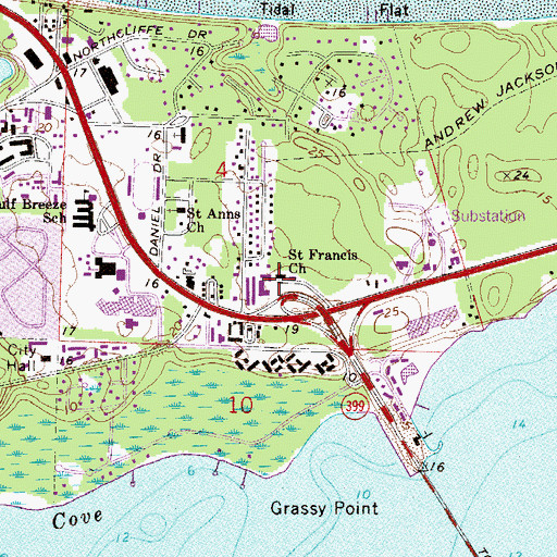 Topographic Map of Saint Francis Church, FL