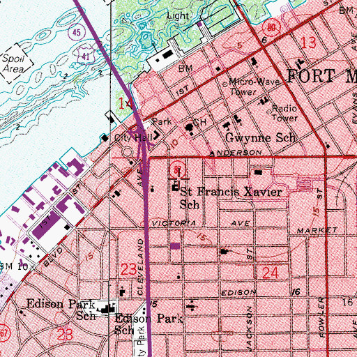 Topographic Map of Saint Francis Xavier School, FL