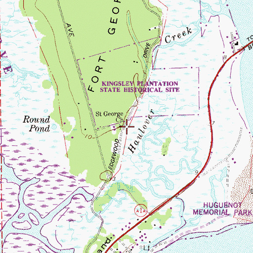 Topographic Map of Saint George Church, FL