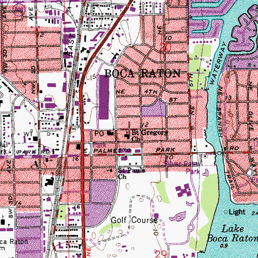 Topographic Map of Saint Gregory's Episcopal Church, FL