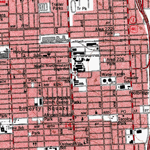 Topographic Map of Holmes Elementary School, FL