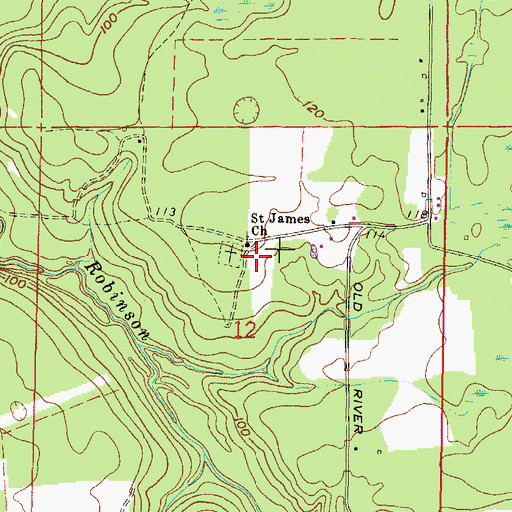 Topographic Map of Saint James Church, FL