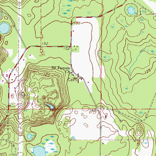 Topographic Map of Saint James Church, FL