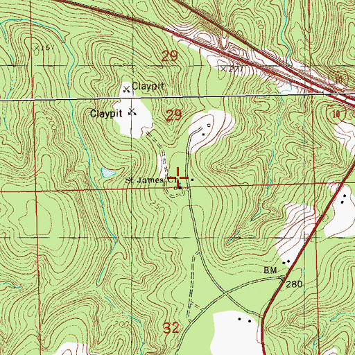 Topographic Map of Saint James Church, FL