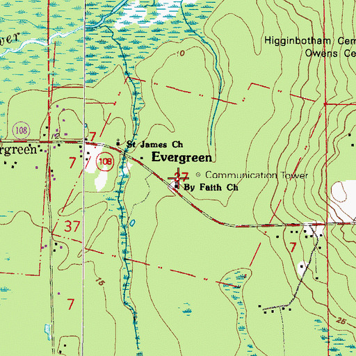 Topographic Map of Saint James Church, FL