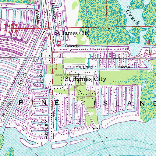 Topographic Map of Saint James City, FL