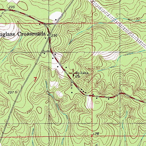 Topographic Map of Saint John Church, FL