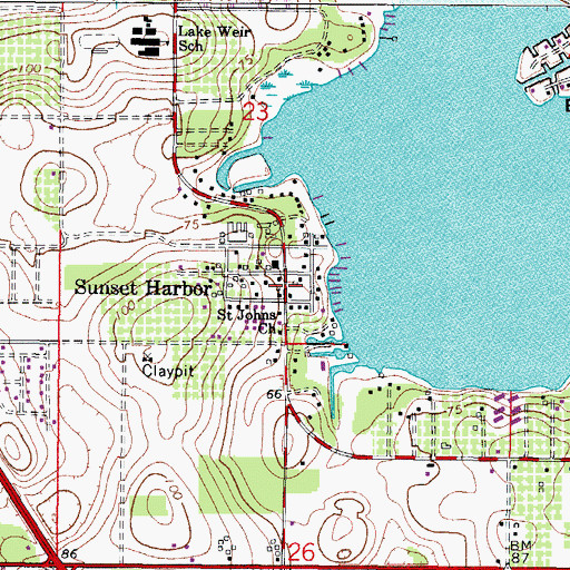 Topographic Map of Saint John Lutheran Church, FL