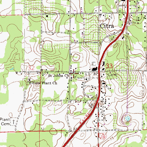 Topographic Map of Saint John AME Church, FL
