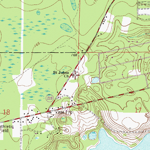 Topographic Map of Saint John Missionary Baptist Church, FL