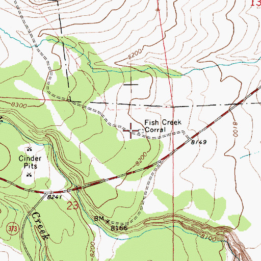 Topographic Map of Fish Creek Corral, AZ