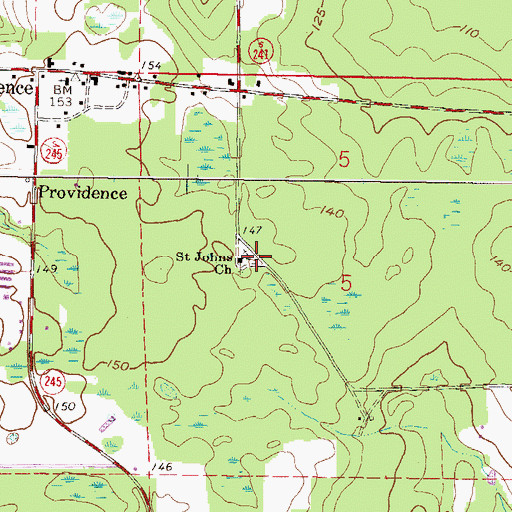 Topographic Map of Saint John Missionary Baptist Church, FL