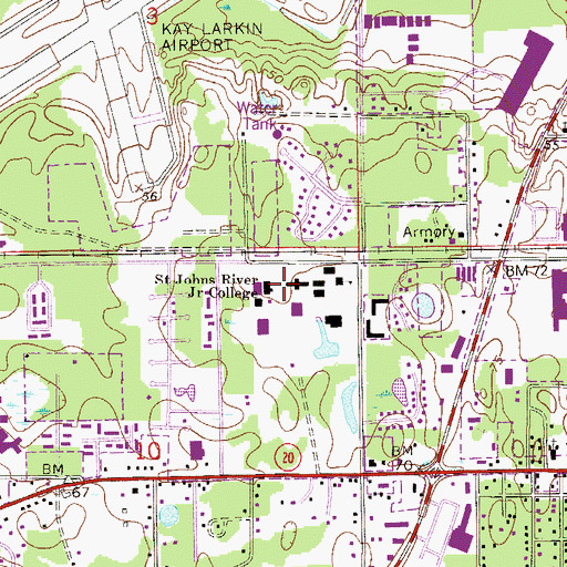 Topographic Map of Saint Johns River Community College, FL