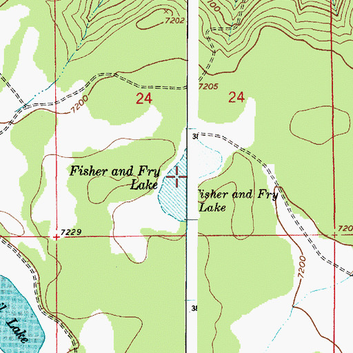 Topographic Map of Fisher and Fry Lake, AZ