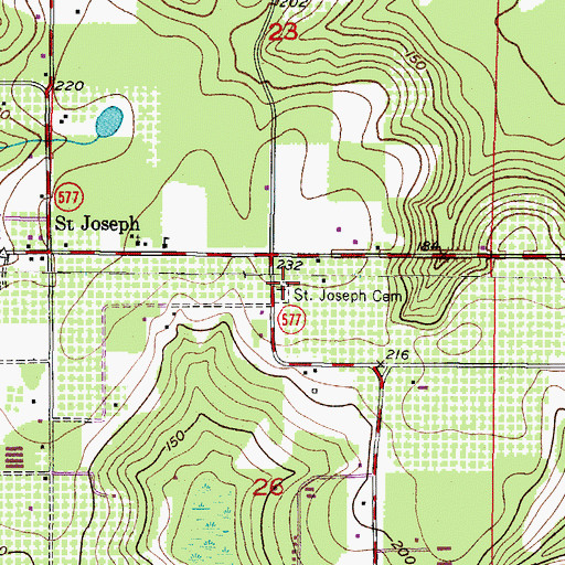Topographic Map of Saint Joseph Cemetery, FL