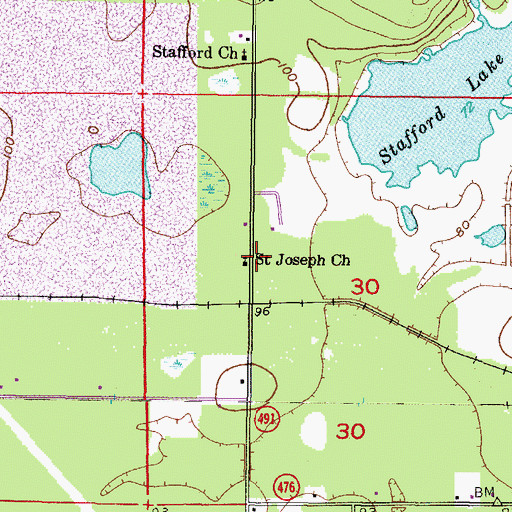 Topographic Map of Saint Joseph Church (historical), FL
