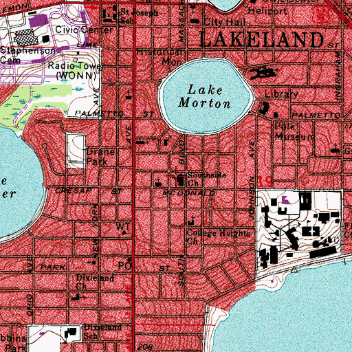 Topographic Map of Saint Joseph Academy, FL