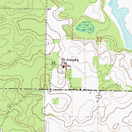 Topographic Map of Saint Josephs Church, FL