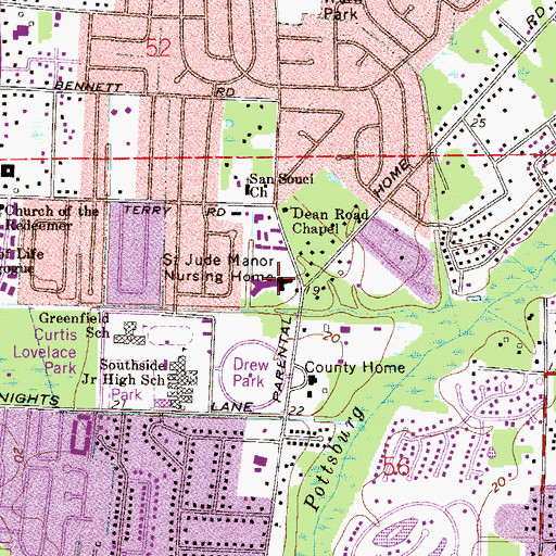 Topographic Map of Saint Jude Manor Nursing Home, FL