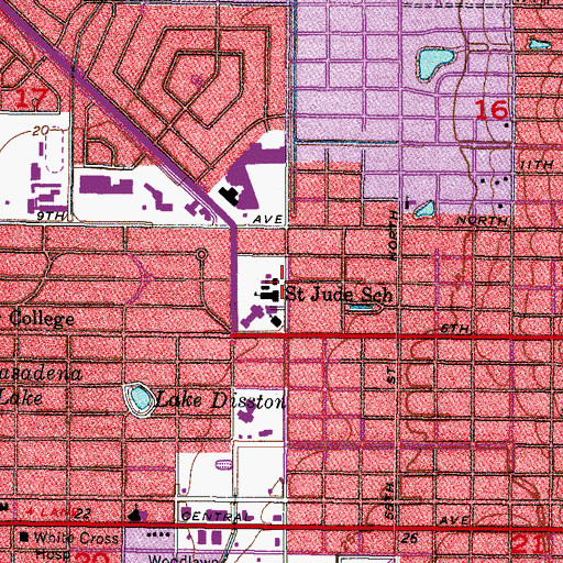Topographic Map of Saint Jude School, FL