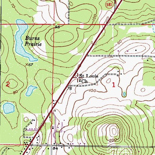 Topographic Map of Saint Lewis Missionary Baptist Church, FL