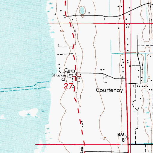 Topographic Map of Saint Lukes Episcopal Church, FL