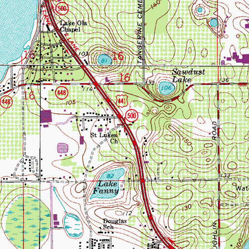 Topographic Map of Saint Lukes Church, FL