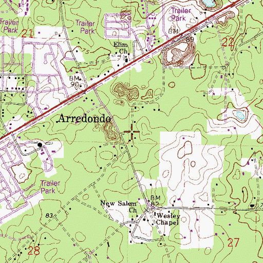 Topographic Map of St. Luke African Methodist Episcopal Church, FL