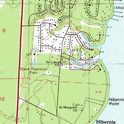 Topographic Map of Saint Lukes Church, FL
