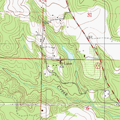 Topographic Map of Saint Lukes Church, FL