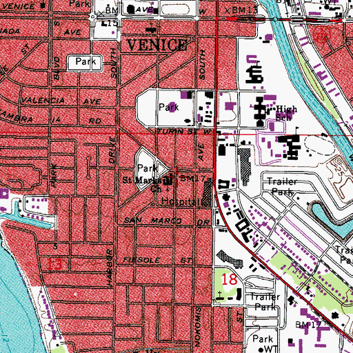 Topographic Map of Saint Marks Church, FL