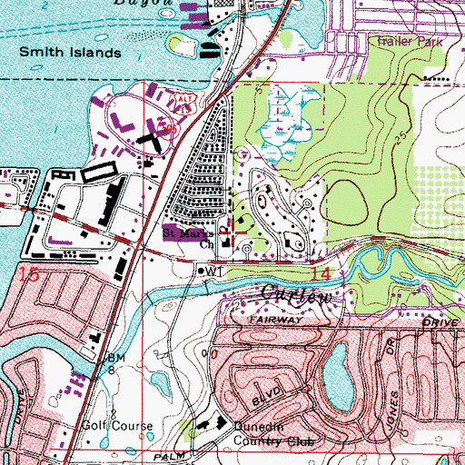 Topographic Map of Saint Marks Church, FL