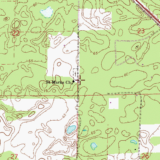 Topographic Map of Saint Marks Church, FL