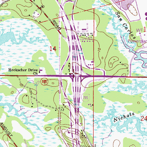 Topographic Map of Saint Marks Church, FL