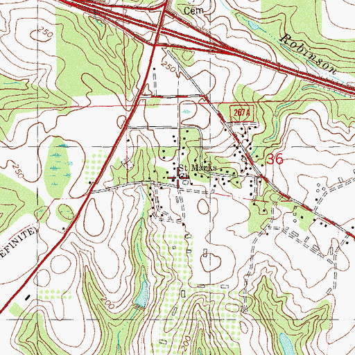 Topographic Map of Saint Marks Church, FL