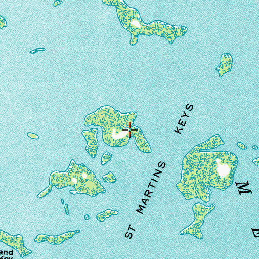 Topographic Map of Saint Martins Keys, FL