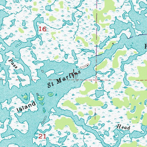 Topographic Map of Saint Martins River, FL