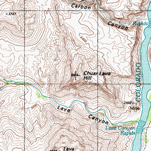 Topographic Map of Chuar Lava Hill, AZ