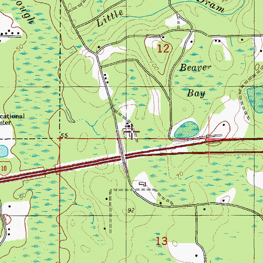 Topographic Map of Saint Marys Church, FL