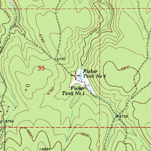 Topographic Map of Fisher Tank Number Two, AZ