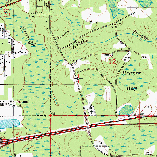 Topographic Map of Saint Marys School, FL