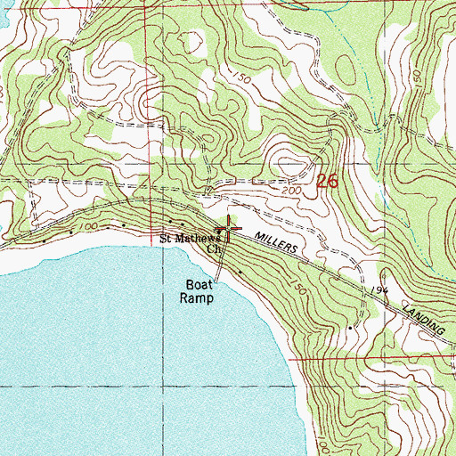 Topographic Map of Saint Mathews Church, FL