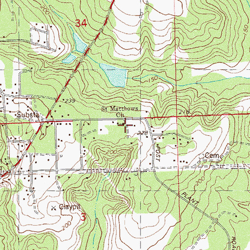 Topographic Map of Saint Matthews Church, FL