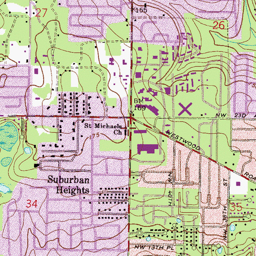Topographic Map of Saint Michaels Episcopal Church, FL