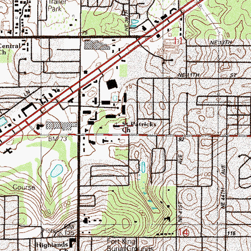 Topographic Map of Saint Patricks Episcopal Church, FL